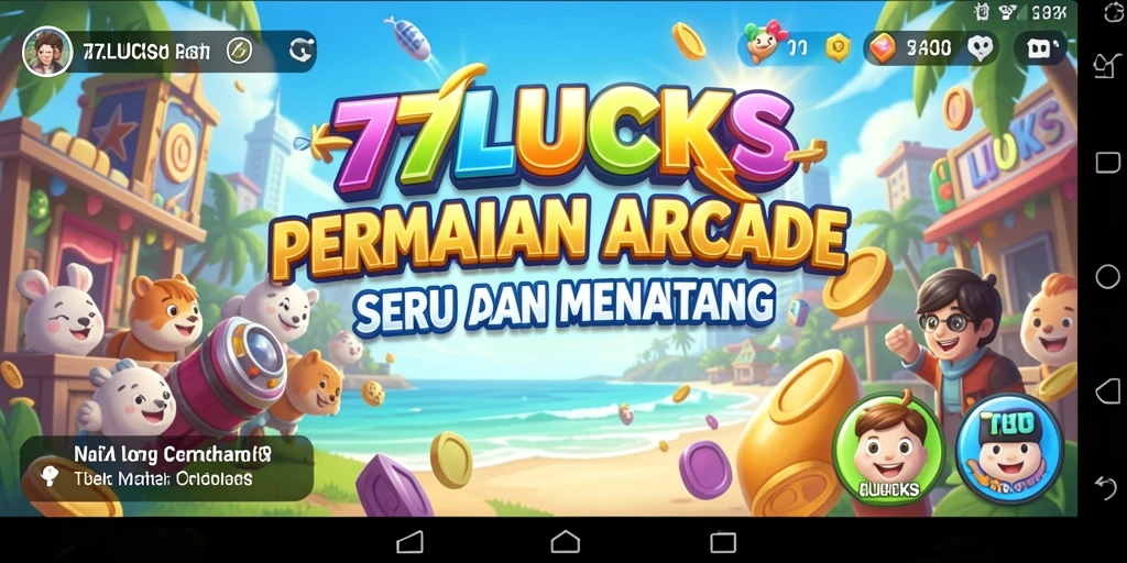 Tampilan gameplay seru dari 77LUCKS dengan tantangan arcade.