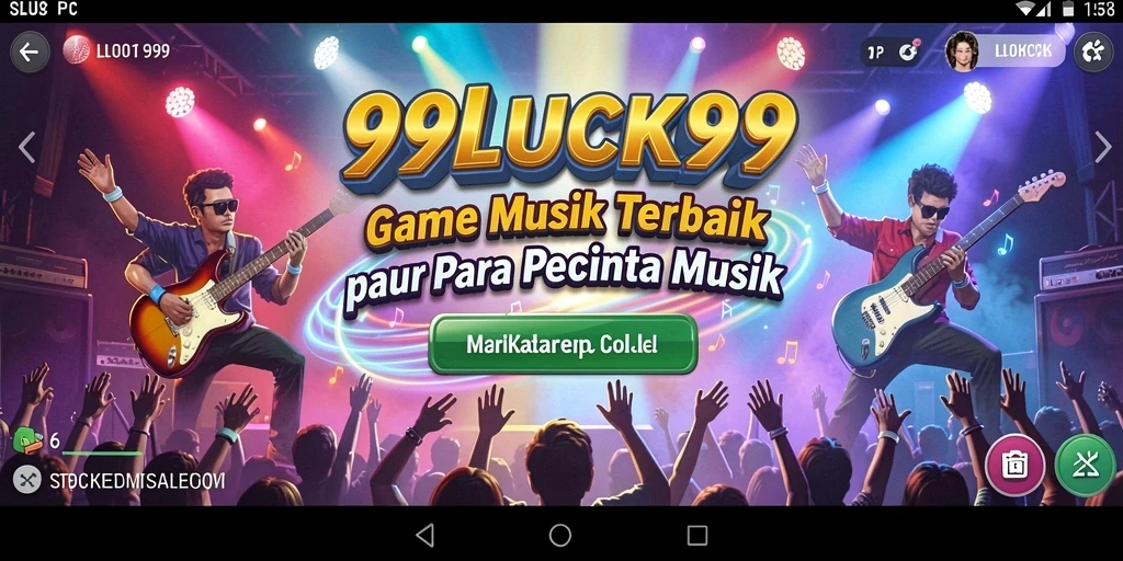 Tampilan gameplay seru dari 99LUCK99 dengan berbagai lagu.