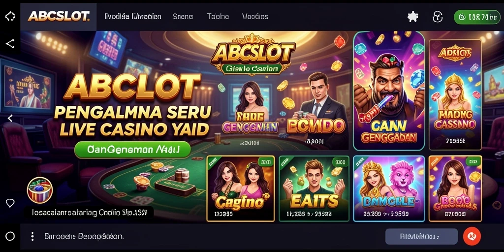 Tampilan gameplay menarik dari ABCSLOT dengan dealer live dan interaksi sosial.