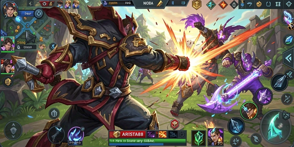 Tampilan gameplay ARISTA88 yang mendebarkan dan penuh warna.