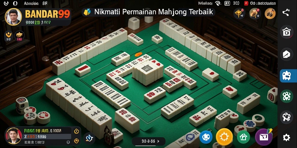 Tampilan gameplay seru dari BANDAR99 dengan desain Mahjong yang menarik.