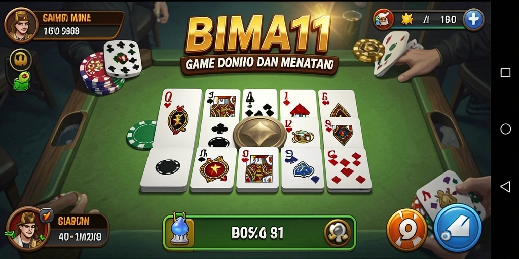 Tampilan permainan Domino yang seru dan menarik dari BIMA11.