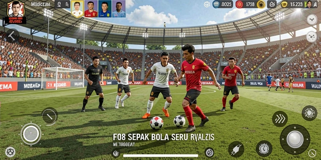 Menampilkan gameplay sepak bola yang realistis dan mendebarkan.
