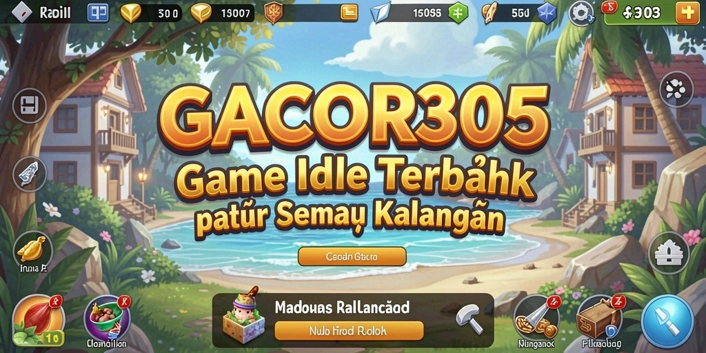 Tampilan layar utama GACOR305 dengan karakter beraksi dalam gameplay Idle.