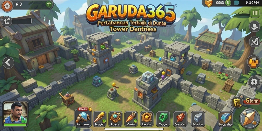 Tampilan gameplay seru dalam GARUDA365 Tower Defense