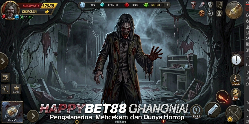 Screenshot gameplay HAPPYBET188 menampilkan momen menegangkan dengan suasana gelap.