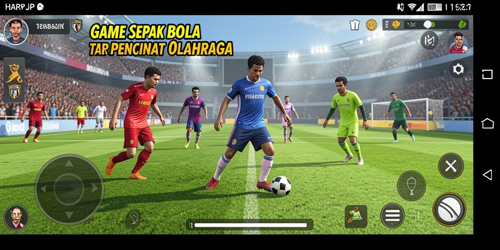 Tangkapan layar dari gameplay <strong>HARAPJP</strong> yang menunjukkan aksi seru di lapangan.