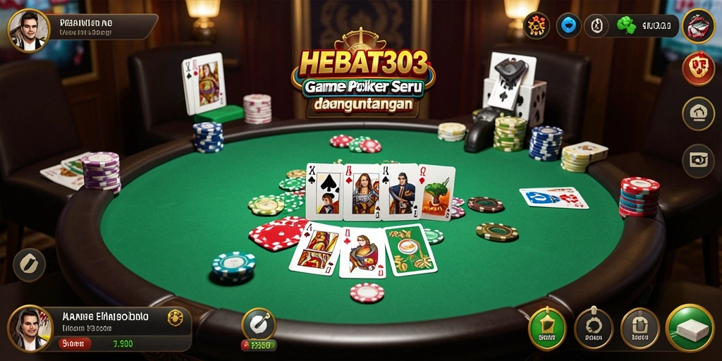 Tampilan gameplay HEBAT303 yang menarik dengan suasana poker yang menegangkan.