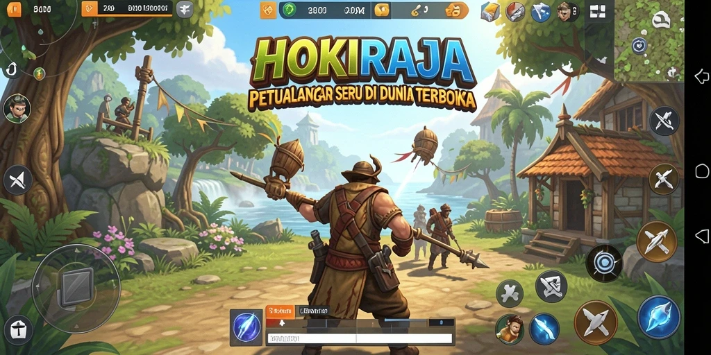 Screenshot gameplay HOKIRAJA yang menampilkan dunia Open World yang menakjubkan.