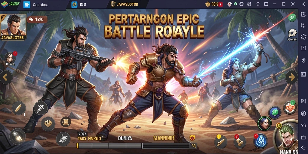 Gameplay Battle Royale yang intens dalam JAVASLOT88.