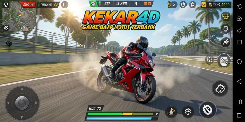 Tampilan gameplay seru dalam balap motor KEKAR4D.