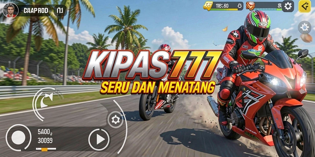 Screenshot KIPAS777 menampilkan aksi balap motor yang cepat dan seru.