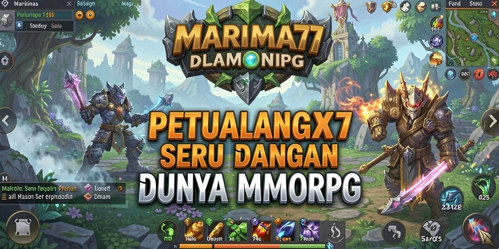 Tangkapan layar gameplay MARIMA77 yang menampilkan aksi pertempuran seru.