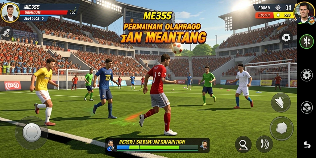 Screenshot gameplay ME355 menampilkan aksi olahraga yang seru dan dinamis.