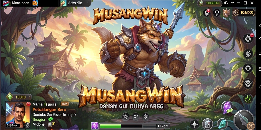 Screenshot gameplay MUSANGWIN dengan aksi pertarungan yang dinamis.