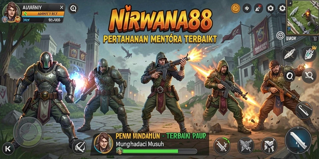 Screenshot gameplay NIRWANA88 menampilkan aksi menara pertahanan yang seru.