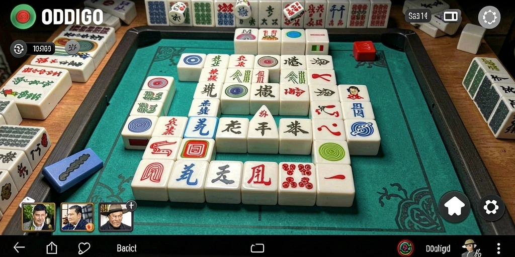 Tampilan gameplay ODDIGO yang menarik dalam permainan Mahjong.