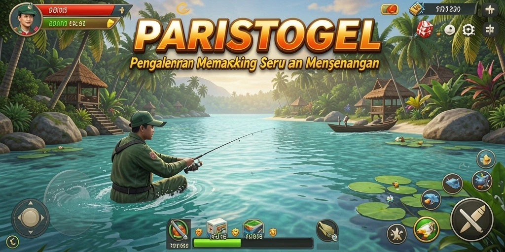 Tampilan gameplay dari PARISTOGEL yang seru dan interaktif saat memancing.
