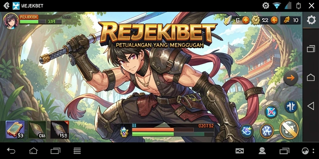 Tampilan gameplay menarik dari REJEKIBET dengan karakter anime yang ikonik.
