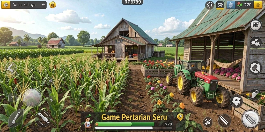 Screenshot RP6789 menampilkan gameplay bertani yang interaktif dan menyenankan.