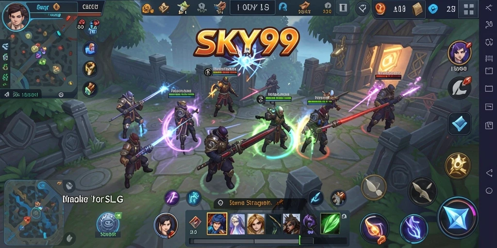 Tampilan gameplay menegangkan dalam SKY99 dengan strategi dan pertempuran yang mendebarkan.
