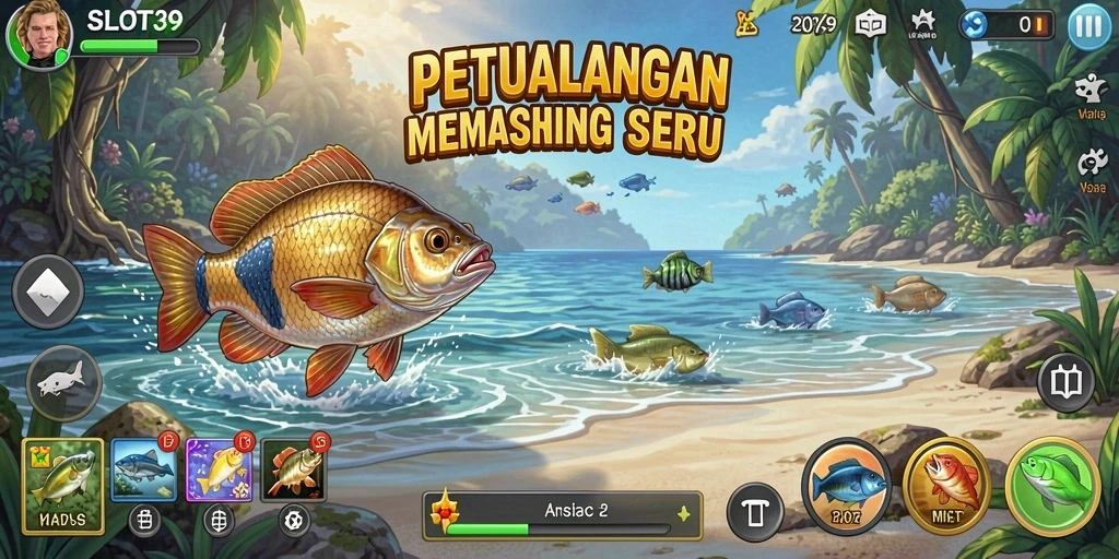 Screenshot menunjukkan pengalaman seru dalam memancing di SLOT39.