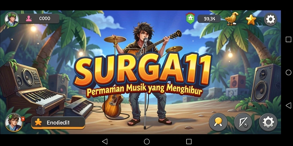 Tampilan gameplay Musik yang seru dan interaktif di SURGA11.