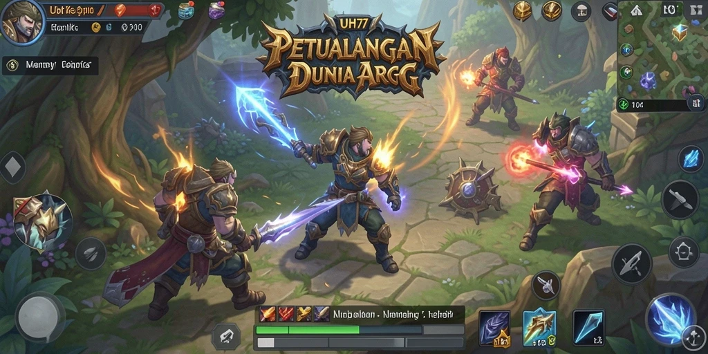 Tampilan mendebarkan dari gameplay UH77 dengan aksi pertempuran ARPG.