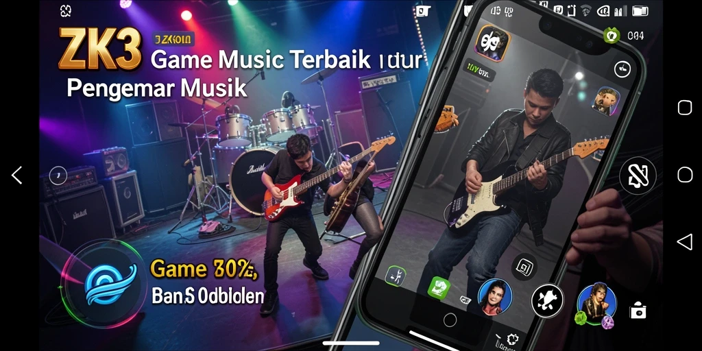 Tampilan screenshot ZK3 menampilkan gameplay yang penuh semangat dengan berbagai tantangan musik.